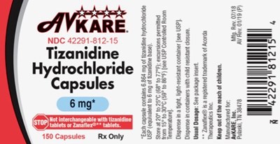 Label 4229181215 Tizanidine 2019 6mg